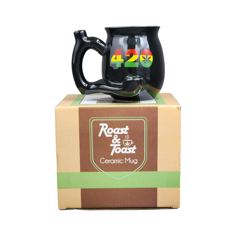 O 420 Mug - Black Mug with Rasta Colors