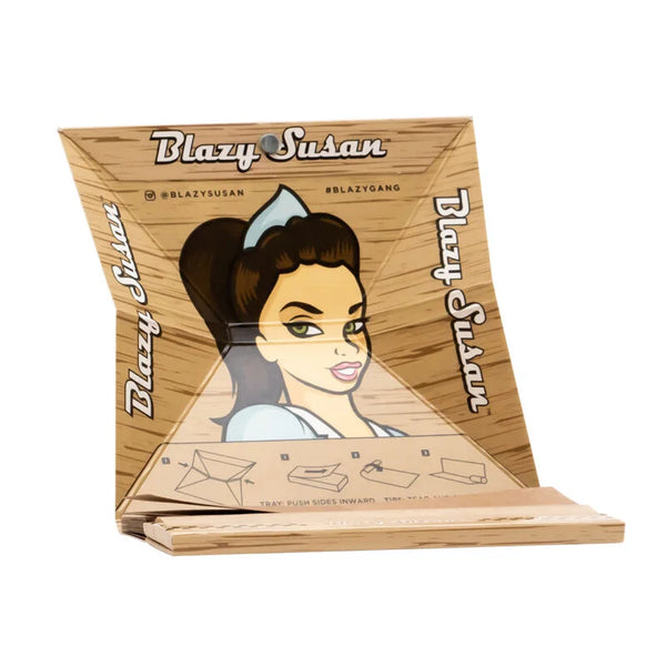 SC UNBLEACHED Blazy Susan DELUXE King Size Box Rolling Papers