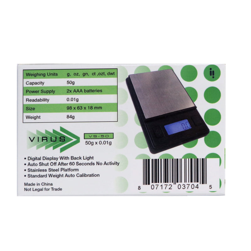 Virus Digital Pocket Scale, 50g x 0.01g - Infyniti Scales