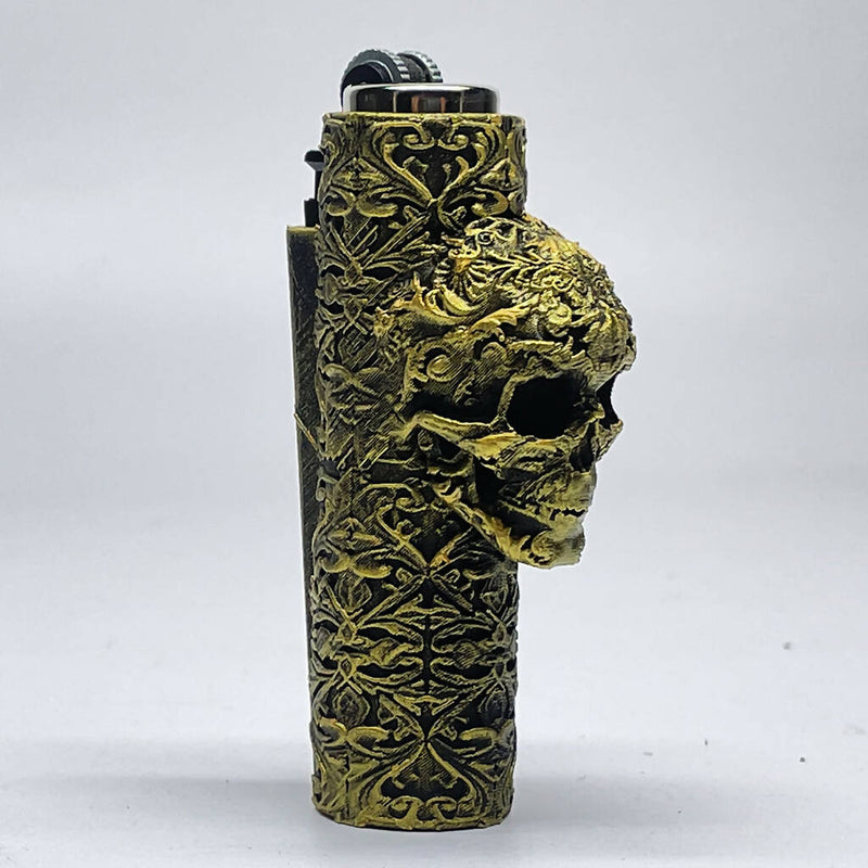 O Unique Skull Case Cover for Mini Clipper Lighter