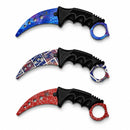 7.5" Non-Sharpened Practice Karambit Knife with Sheath – Assorted Designs Fixed Blade Knife Super Supplys Inc
