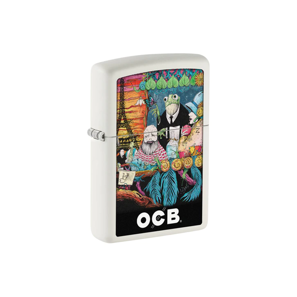 O Zippo 214-110387 OCB Reg White Matte Cafe Culture