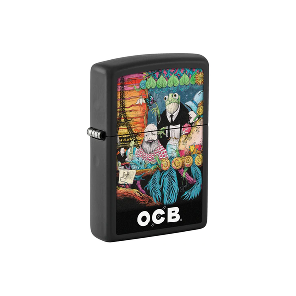 O Zippo 218-110389 OCB Reg Black Matte Cafe Culture