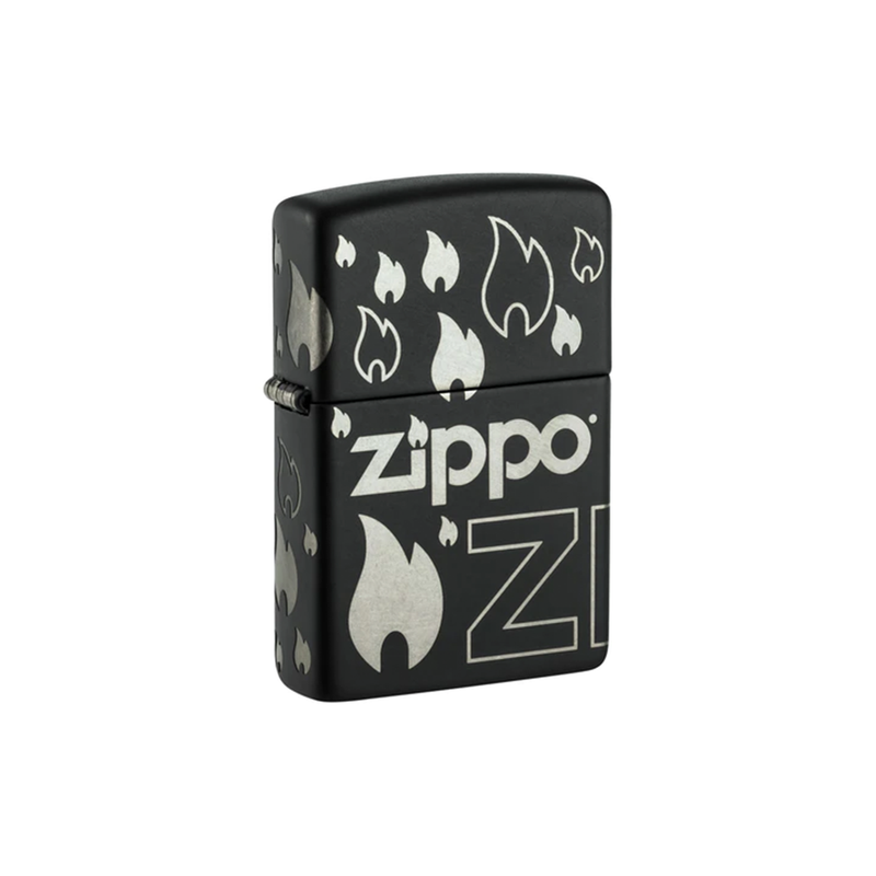 O Zippo 48908 Black Matte Laser 360 Design