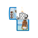 Zippo 48628-110385 OCB Reg Sky Blue Matte Rolling Tray Beach Art Zippo Lighter ONE