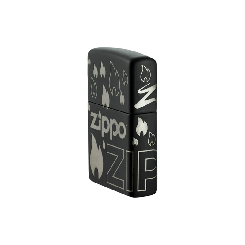 O Zippo 48908 Black Matte Laser 360 Design