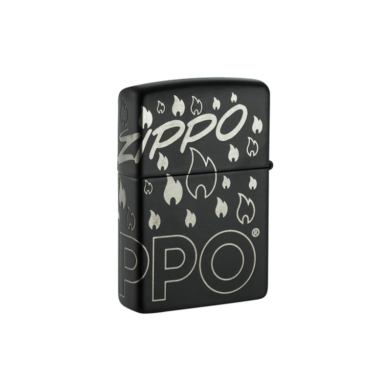 O Zippo 48908 Black Matte Laser 360 Design