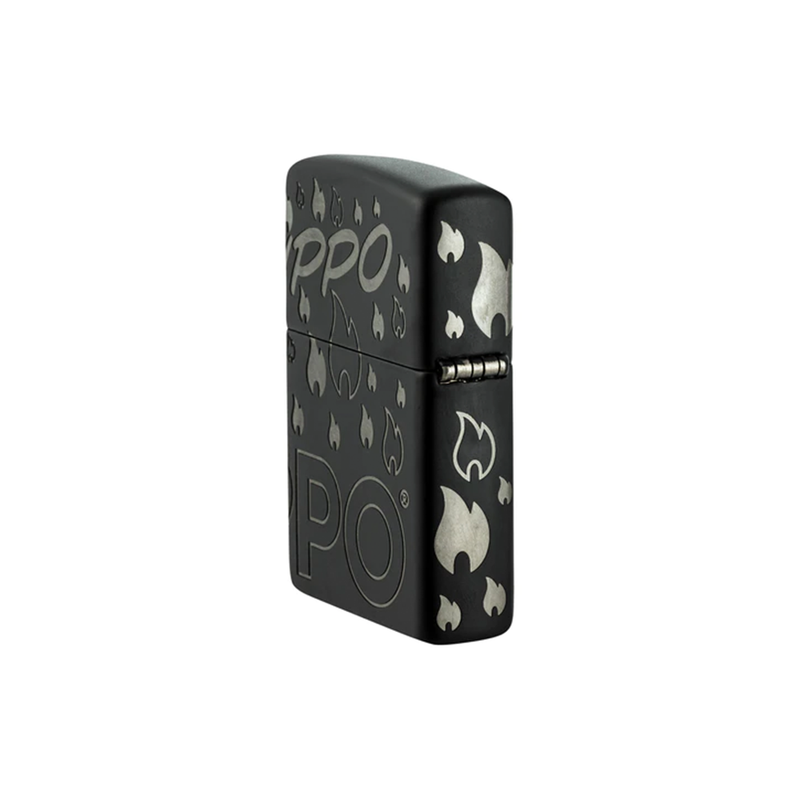 O Zippo 48908 Black Matte Laser 360 Design