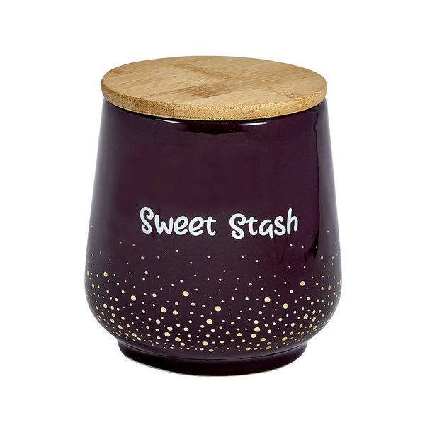 O DELUXE CANISTER STASH JAR - GOLD DOTS - SWEET STASH