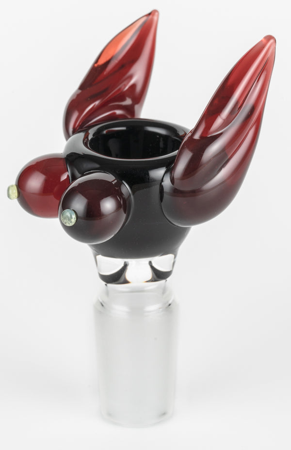 K019 14mm Flying Boob Alien bowl by Kent's Glass Canadian artist