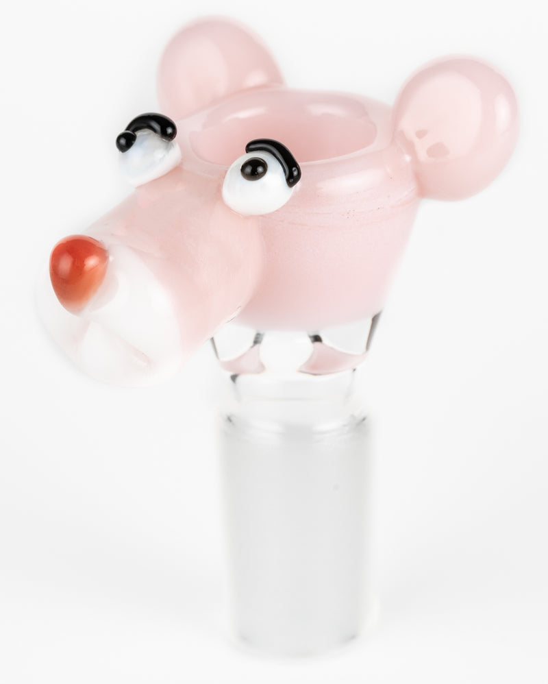 SC K020 14mm Pink Panther bowl by Kent's Glass Canadian artist