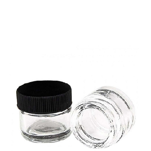 10ml Wide Mouth with Black Plastic Screw Top Lid Glass Jar 312ct