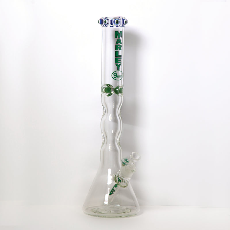 174 18 Inch 9mm Crown Top Marley Glass Beaker Bong mixed colours