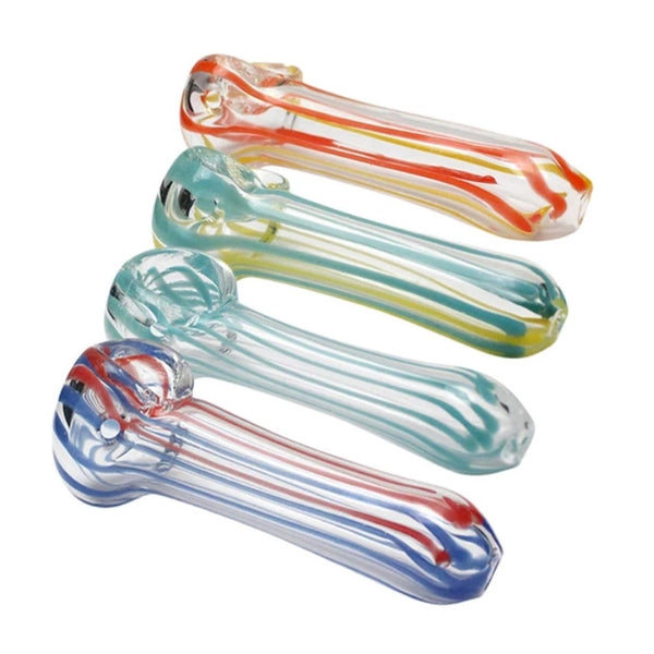 Plain Stripes Glass Hand Pipe 2.5 Inch 150 ct