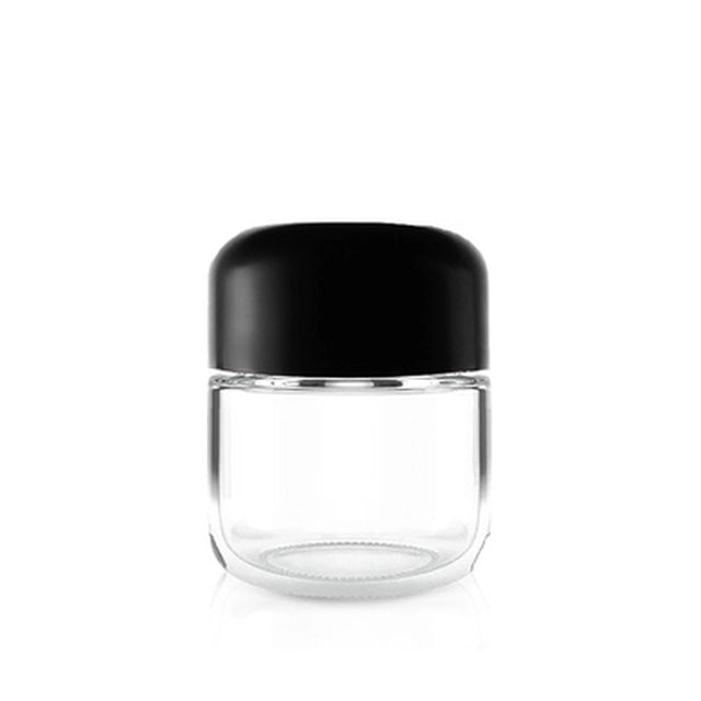 1oz Arched Glass Jar with Clear Black Cap 160ct