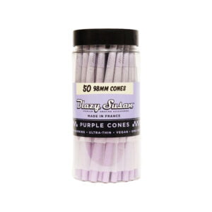 SC Purple Blazy Susan 50 ct 98 mm Cones Rolling Papers