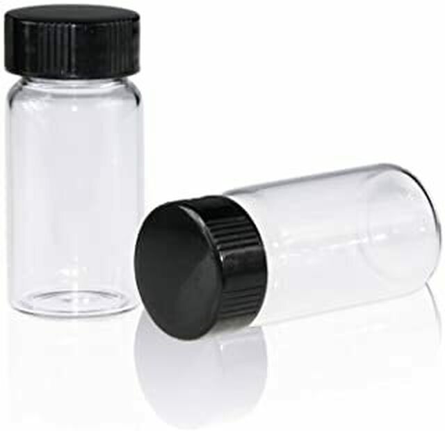5ML-CBLCAP-GJAR 5ml Child Resistant Black Cap with Clear Glass Jar 480ct