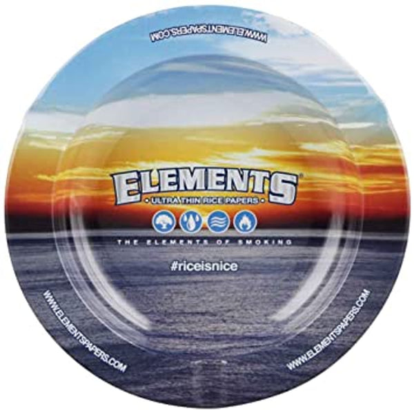 ELEMENTS ROUND TRAY Elements Blue 5.5″ Round Metal Ashtray