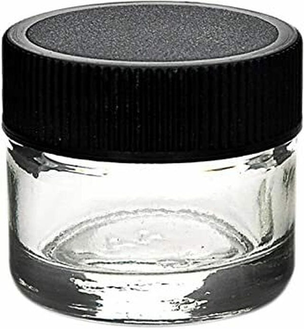5ml Screw Black Cap with Clear Glass Jar 350ct
