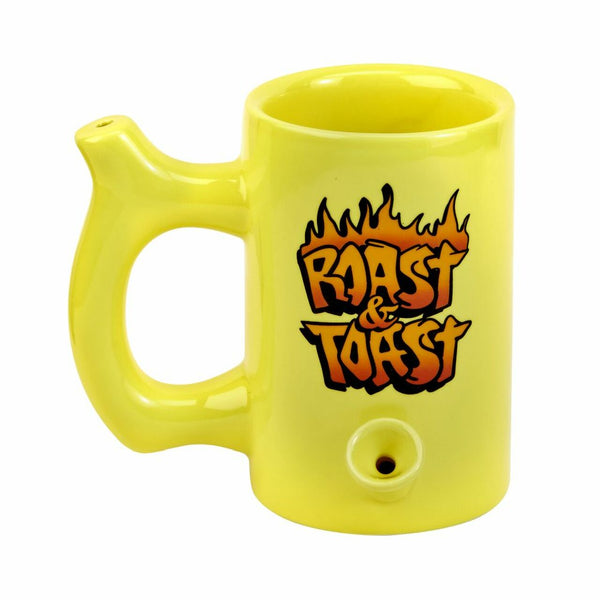 Yellow Roast and Toast Pipe Mug with Flames