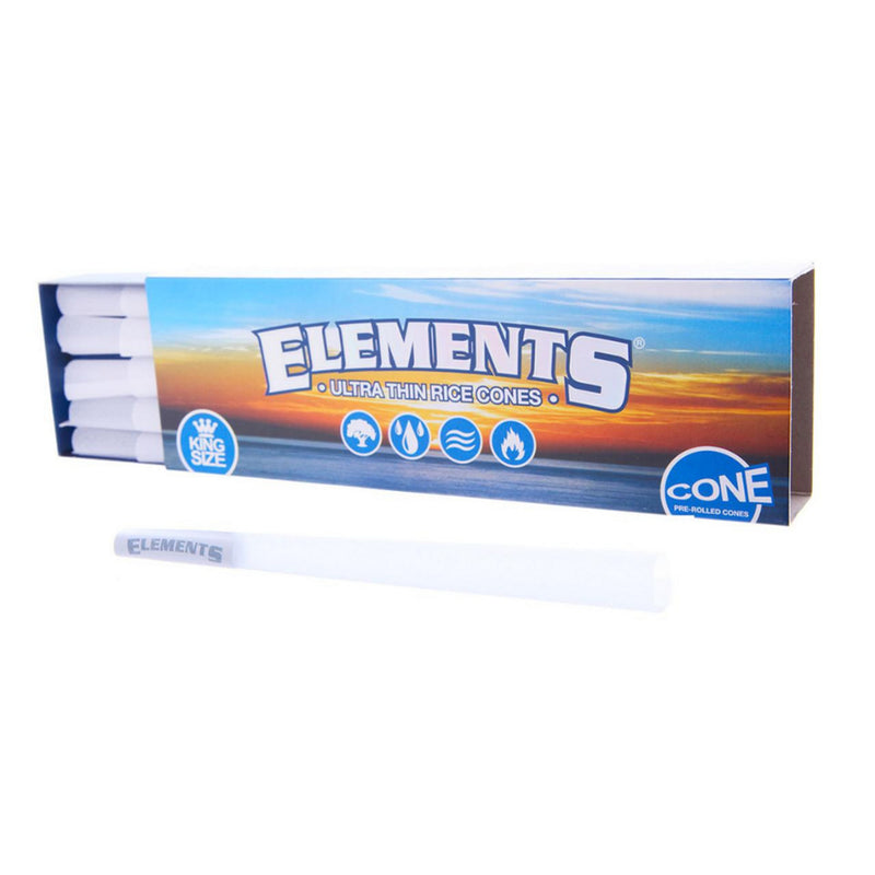 ELEMENTS KS CONES 40 Elements King Size Ultra Thin Rice Pre-Rolled Cones - 40ct