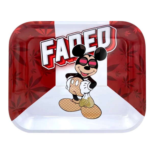 Faded Mouse Metal Rolling Tray Large 14 x 11 Inch