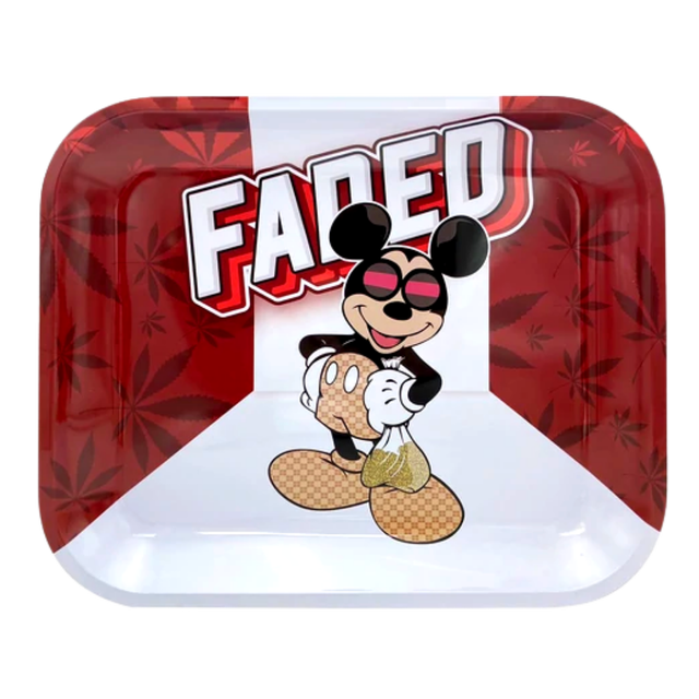 Faded Mouse Metal Rolling Tray Large 14 x 11 Inch