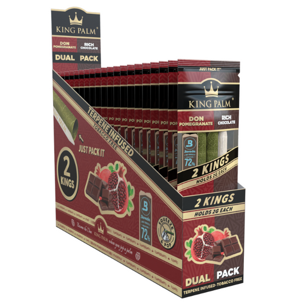King Palm King Size Pomegranate And Rich Chocolate 2 Pack - 20ct