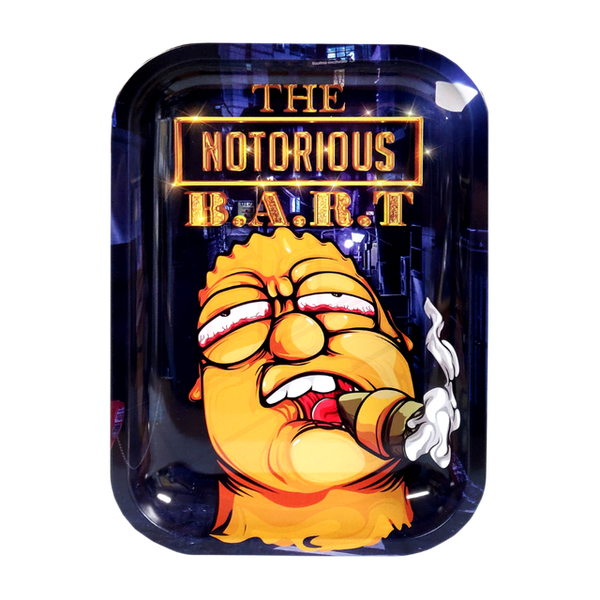 Notorious Bart Metal Rolling Tray Medium 10.8 x 7.8 Inch