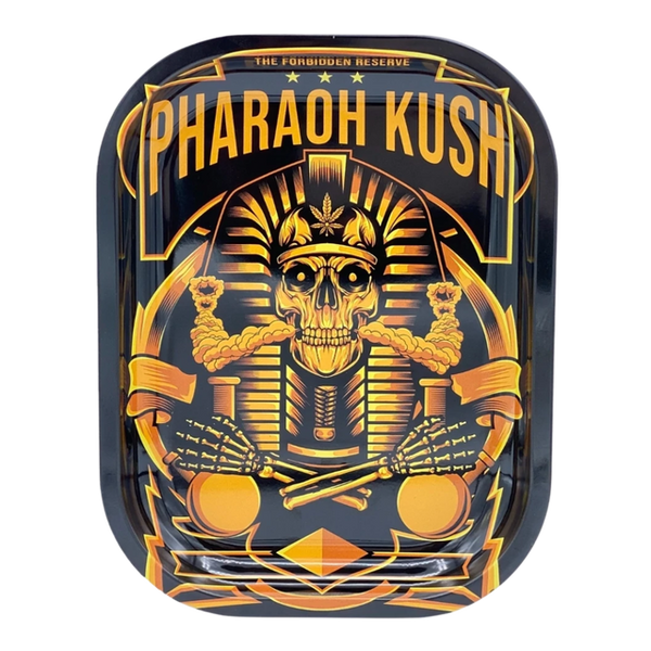 Pharaoh Kush Metal Rolling Tray Small 7 x 5.8 Inch