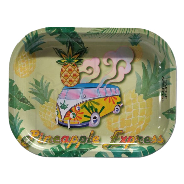 SATRAY S90 Pineapple Express 2 Metal Rolling Tray Small 7 x 5.5 Inch