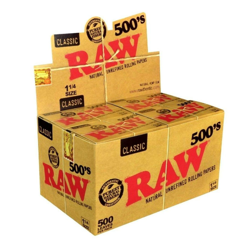 RAW 500 114 P 20 RAW Classic 500s 1 1/4 Rolling Papers 20ct