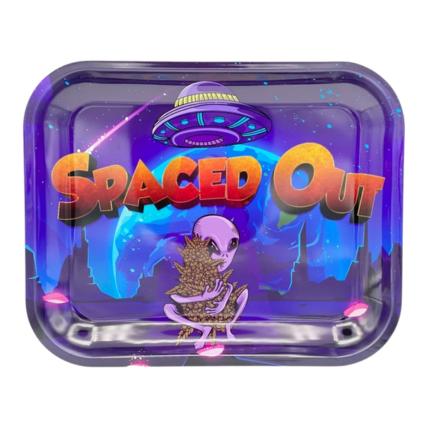 Spaced Out OG Metal Rolling Tray Large 14 x 11 Inch