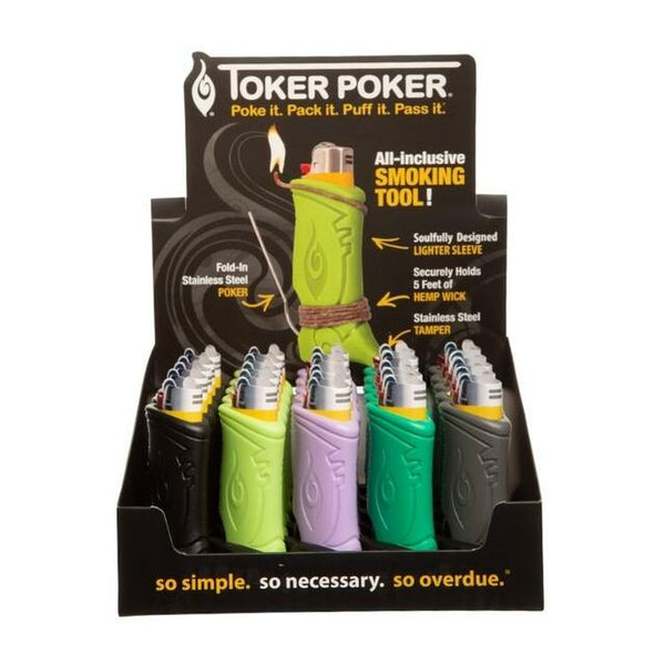 SC Toker Poker Regular Mixed Colors Multi-Tool Lighter Sleeve - 25ct