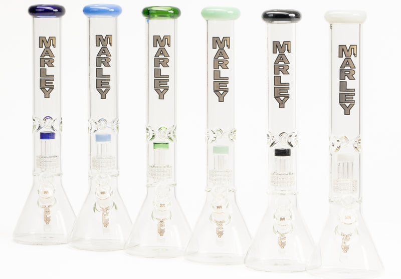 SC 1605T 16 Inch 5mm With Tire Percolator Marley Glass Beaker Bong mixed colours