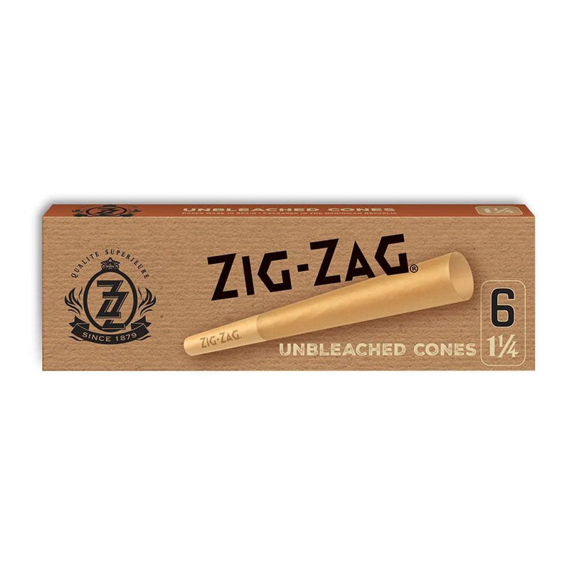 ZIG ZAG UNB 114 C 24 Zig Zag Unbleached 1 1/4 Pre Rolled Cones - 24ct