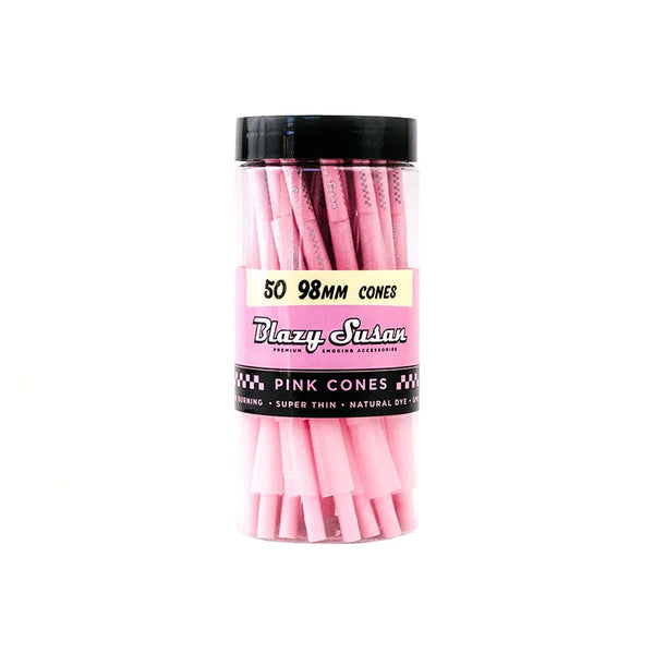 SC Pink Blazy Susan 50 ct 98 mm Cones Rolling Papers