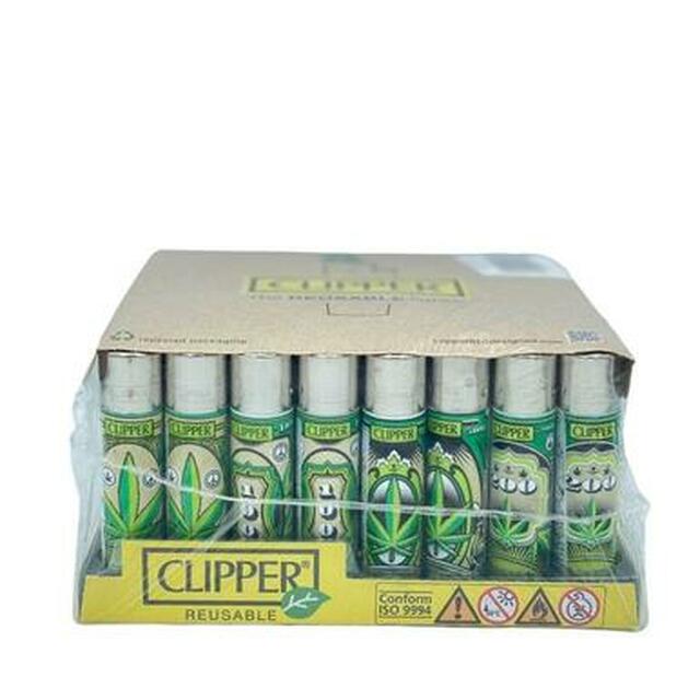 091585034429 Clipper Dollar Leaves Series Lighters 48ct