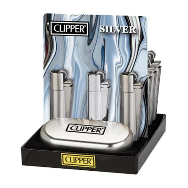 Clipper Metal Flint Lighters- 12ct