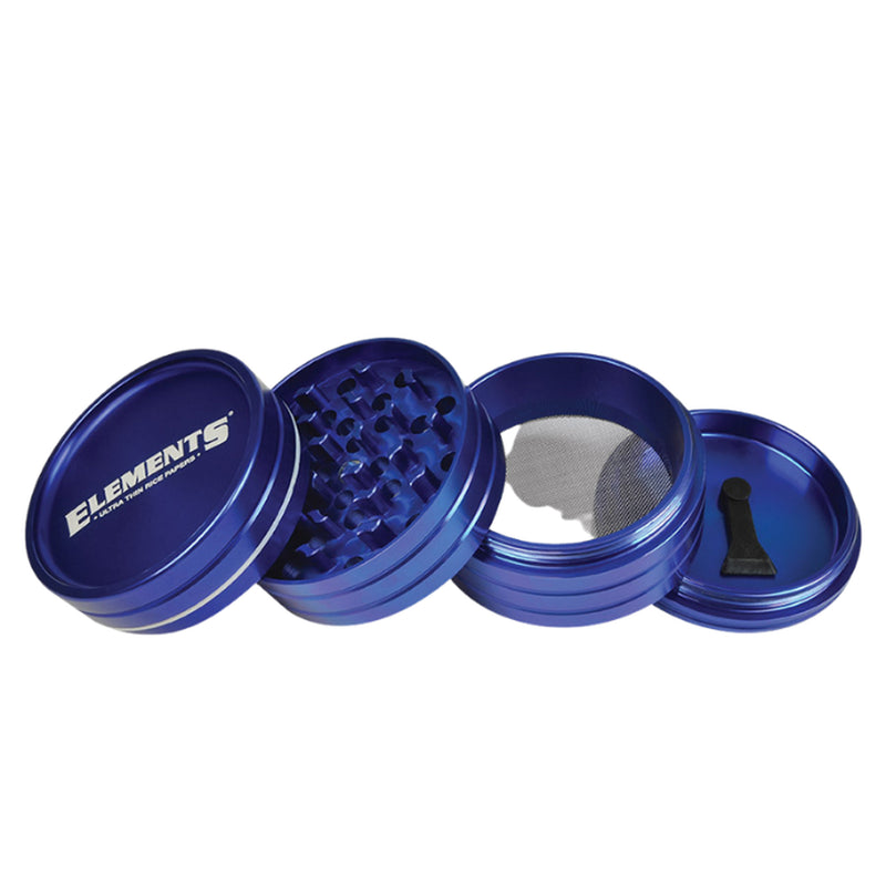 Elements 63mm 4pc Blue Aluminium Grinder - Large