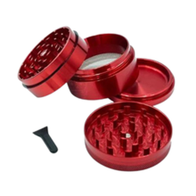 Elements 63mm 4pc Red Aluminium Grinder - Large