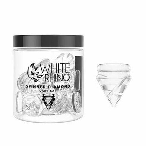 White Rhino Glass Diamond Spinner Carb Cap - 15ct