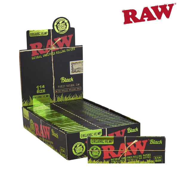 RAW Black Organic Hemp 1 1/4 Rolling Paper 24ct
