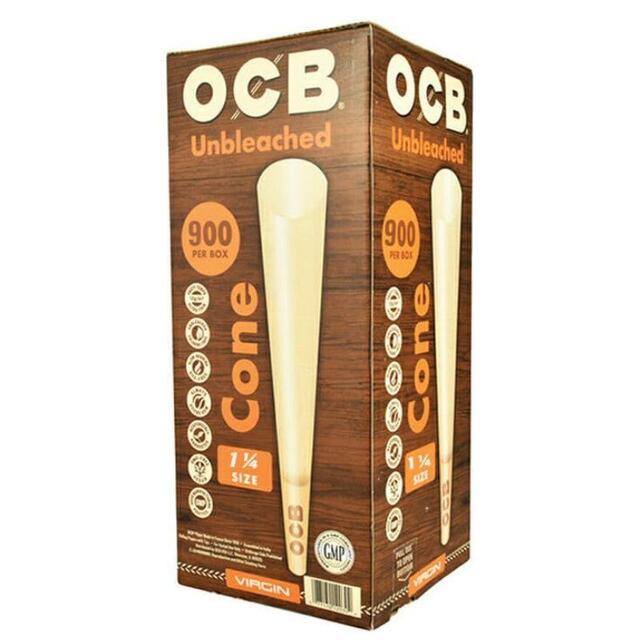 OCB Virgin Unbleached 1 1/4 Pre Rolled Cones 900ct