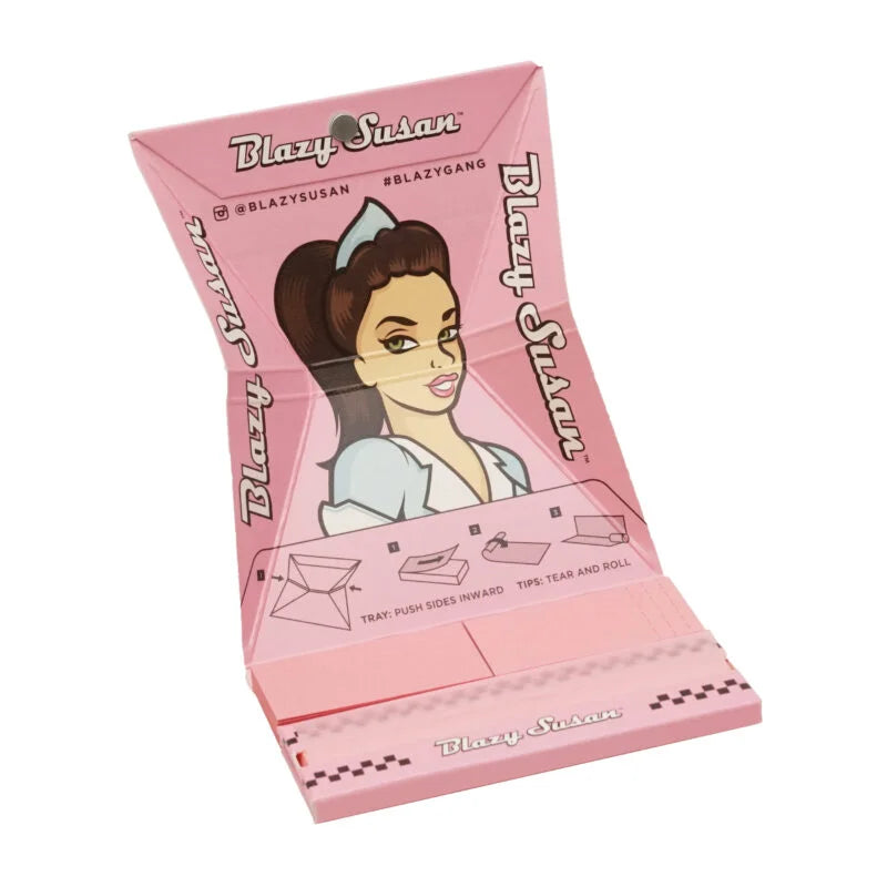 SC Pink Blazy Susan DELUXE 1 1/4 Box Rolling Papers