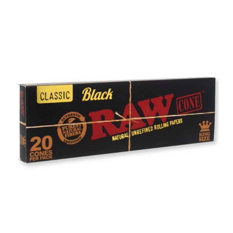 Raw Classic Black King Size Pre Rolled Cone - 20 Pack
