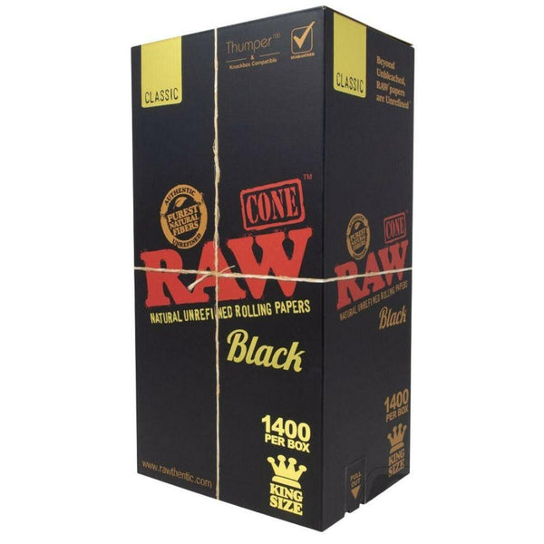 RAW Black King Size Cones 1400 ct