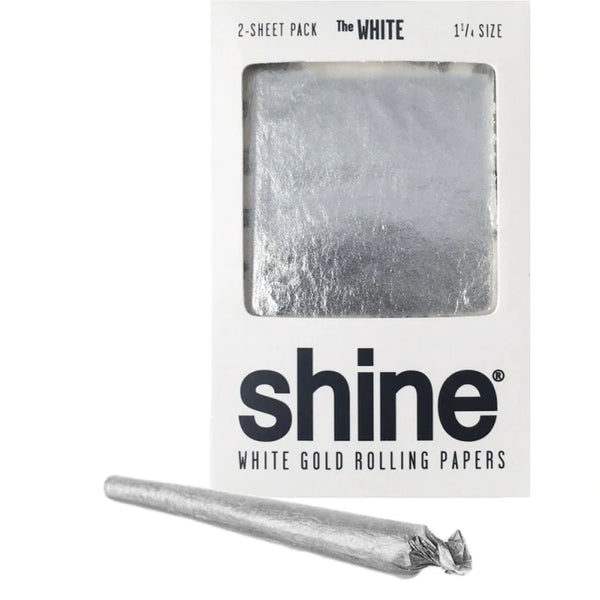 Shine 24K WHITE Gold 2 Sheet Pack 1 1/4 Gold rolling papers