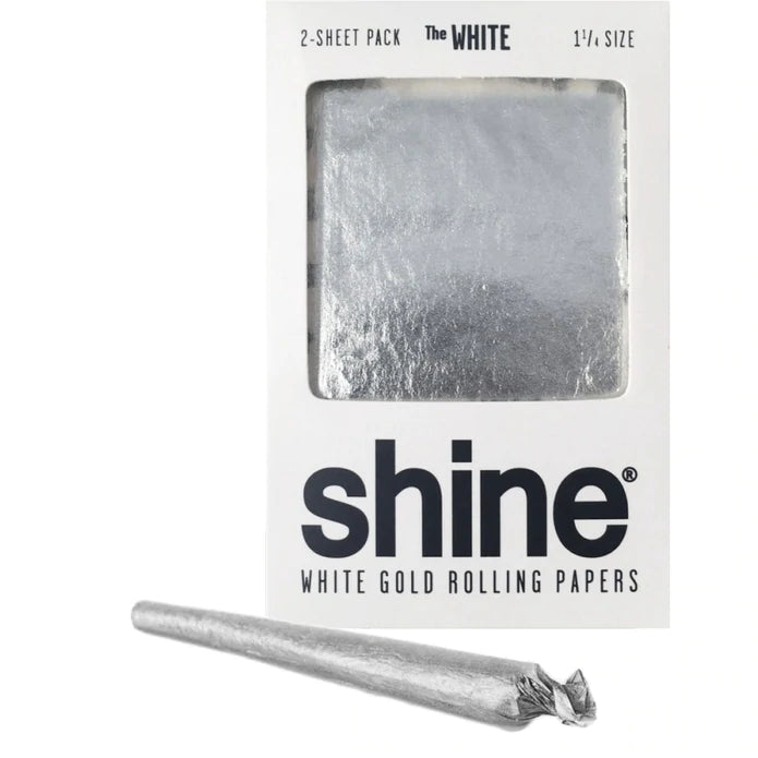 SC Shine 24K WHITE Gold 2 Sheet Pack 1 1/4 Gold rolling papers