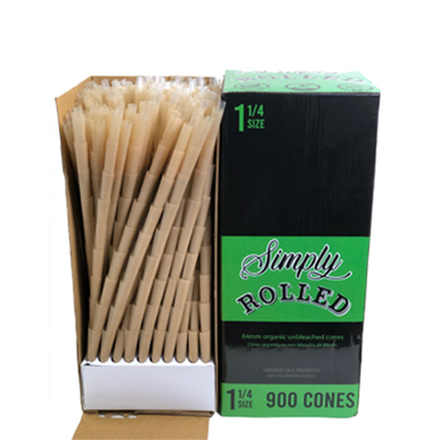 SIMPLY 114 C 900 Simply Rolled Pre Rolled 1 1/4 Size Cones 100ct